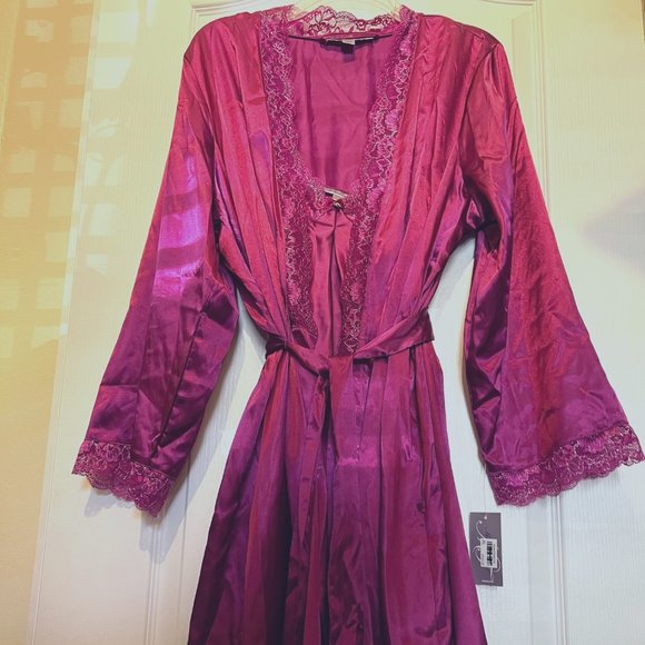 Morgan Taylor Intimates-2 PC. Nightgown LG & Robe XL-Lace/Diamond/Sparkle-NWT - Picture 12 of 16